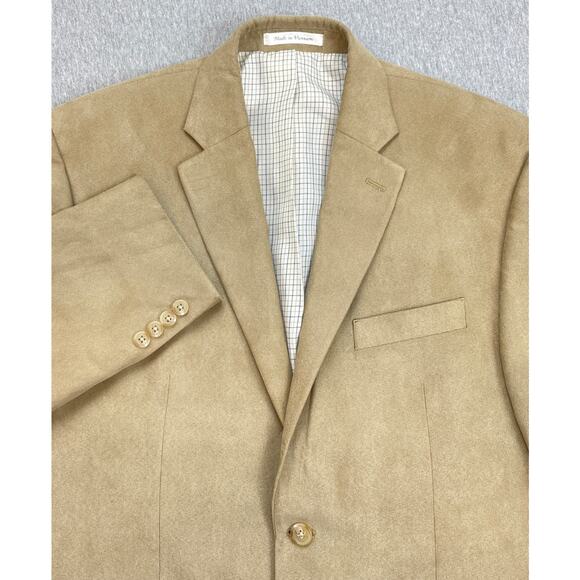 Lauren Ralph Lauren Blazer Mens 42S Beige Faux Suede 2-Button Black Label